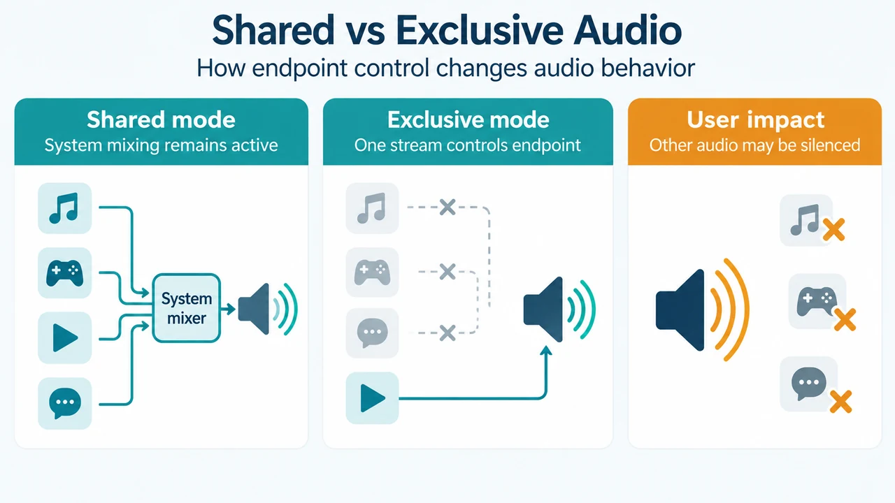 Comparison of shared-mode mixing and exclusive-mode endpoint control