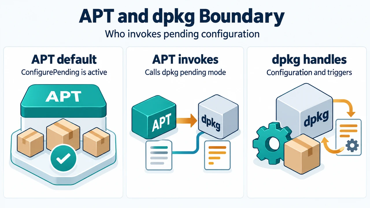 Comparison of APT orchestration and dpkg pending configuration