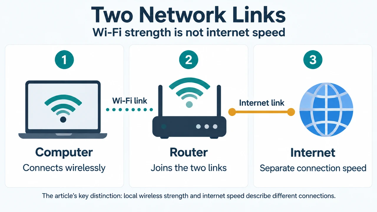 Separate Wi-Fi and internet connections explained conceptually